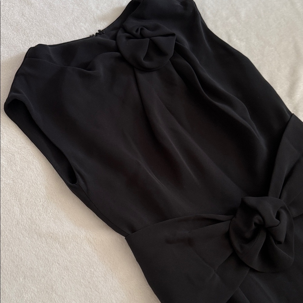 Kiton Napoli | Silk Dress with Belt Made in Italy Black (EU 44)